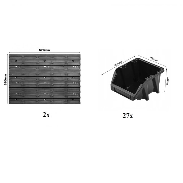 Панель для инструментов 115х39см на 27 черных контейнеров -
                                                        Фото 3
