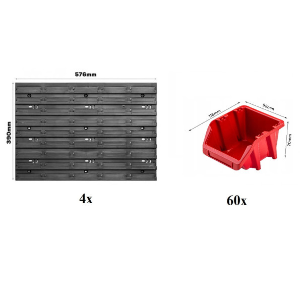 Панель з лотками контейнерами 115х78см, 60 контейнерів -
                                                        Фото 2
