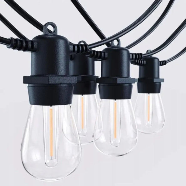 Садовая гирлянда 15м с 15 LED-лампами E27 - декоративное освещение для сада, террасы, балкона -
                                                        Фото 8