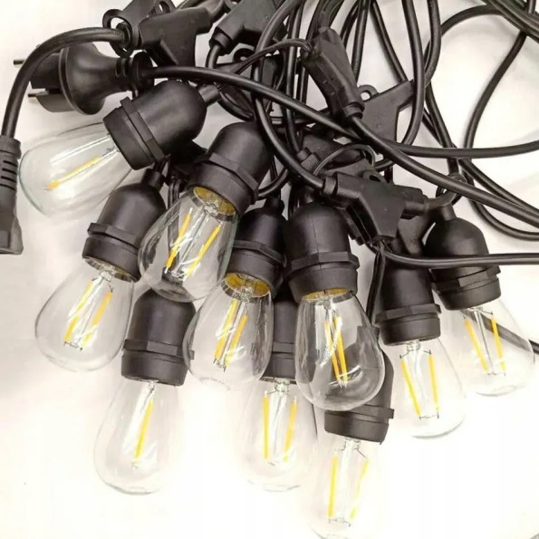 Садовая гирлянда 20м с 20 LED-лампами E27 — наружное декоративное освещение с возможностью соединения -
                                                        Фото 2