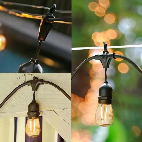 Садовая гирлянда 20м с 20 LED-лампами E27 — наружное декоративное освещение с возможностью соединения -
                                                        Фото 8