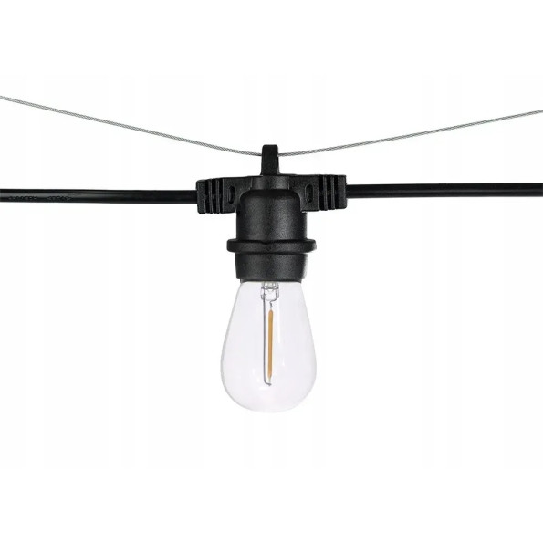 Садовая гирлянда 10м с 10 LED-лампами E27 прямая — наружное декоративное освещение с возможностью соединения -
                                                        Фото 4