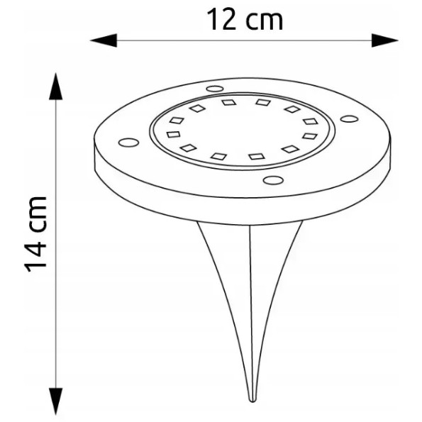 Набір з 4 сонячних ламп для саду, світильник на сонячній батареї, форма диск -
                                                        Фото 3