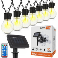 Гирлянда с пультом на 50 лампочек с теплым светом