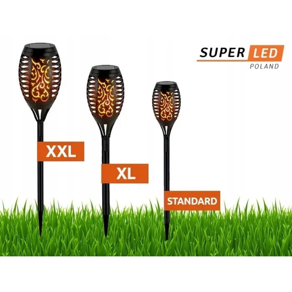 Набір з 2 сонячних LED ламп-фонарів XXL Flami SuperLED з ефектом полум'я - Фото 6