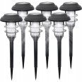 Лампа садова сонячна світлодіодна комплект 6шт, ліхтар стовпчик SuperLED на сонячній батареї