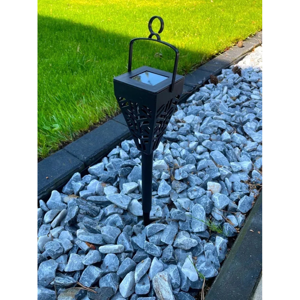 Лампа садовая солнечная 6шт LED фонарь для сада в столбике, с азурным рисунком - Фото 9