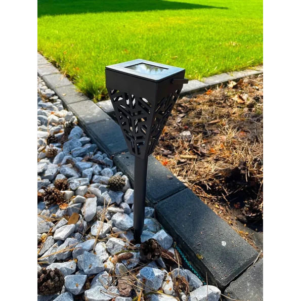 Лампа садова сонячна 6шт LED ліхтар для саду у стовпчику, з азурним малюнком -
                                                        Фото 4