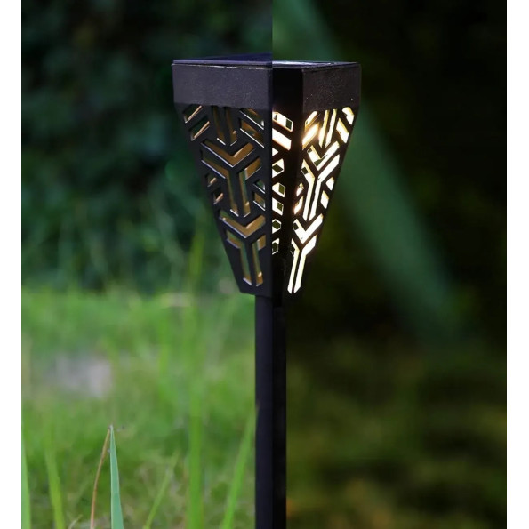 Лампа садова сонячна 6шт LED ліхтар для саду у стовпчику, з азурним малюнком -
                                                        Фото 6