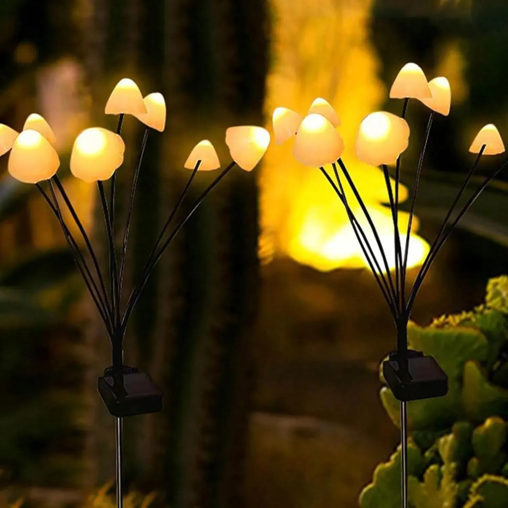 Светильник на солнечной батарее LED 2шт, садовый декор грибочки-дерево SuperLED - Фото 5