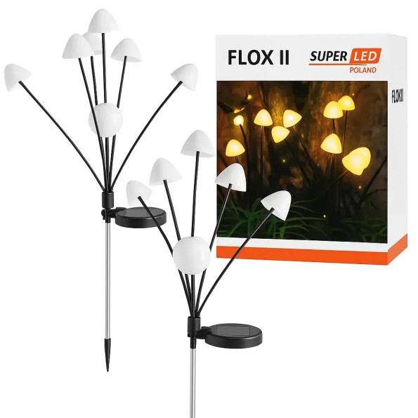 Светильник на солнечной батарее LED 2шт, садовый декор грибочки-дерево SuperLED -
                                                        Фото 1