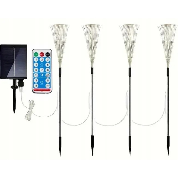 Комплект 4x сонячних ламп SuperLED "Деревце RGB" з пультом і USB -
                                                        Фото 2