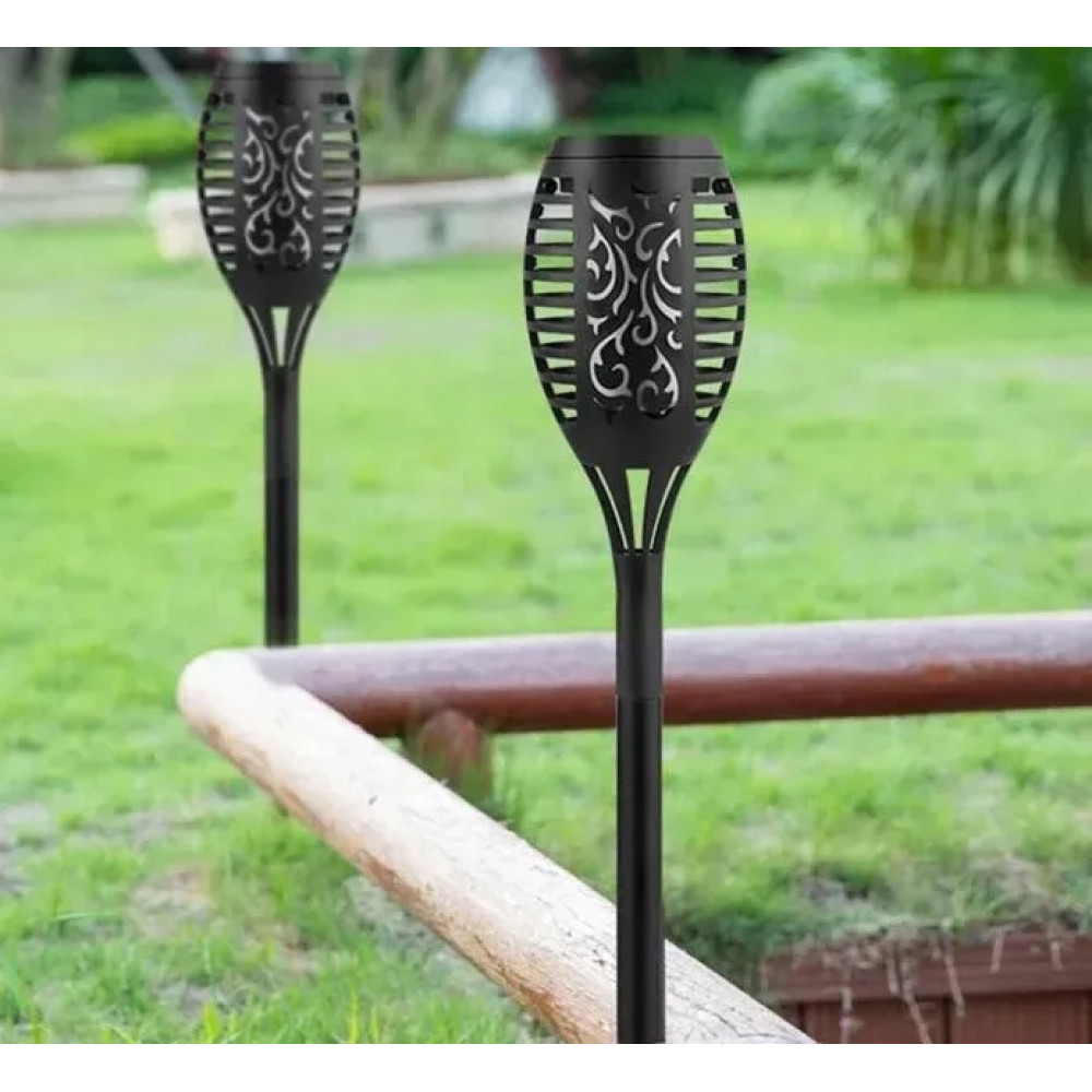 Сонячна садова LED лампа смолоскип Flami SuperLED з ефектом полум'я, набір 4шт - Фото 3