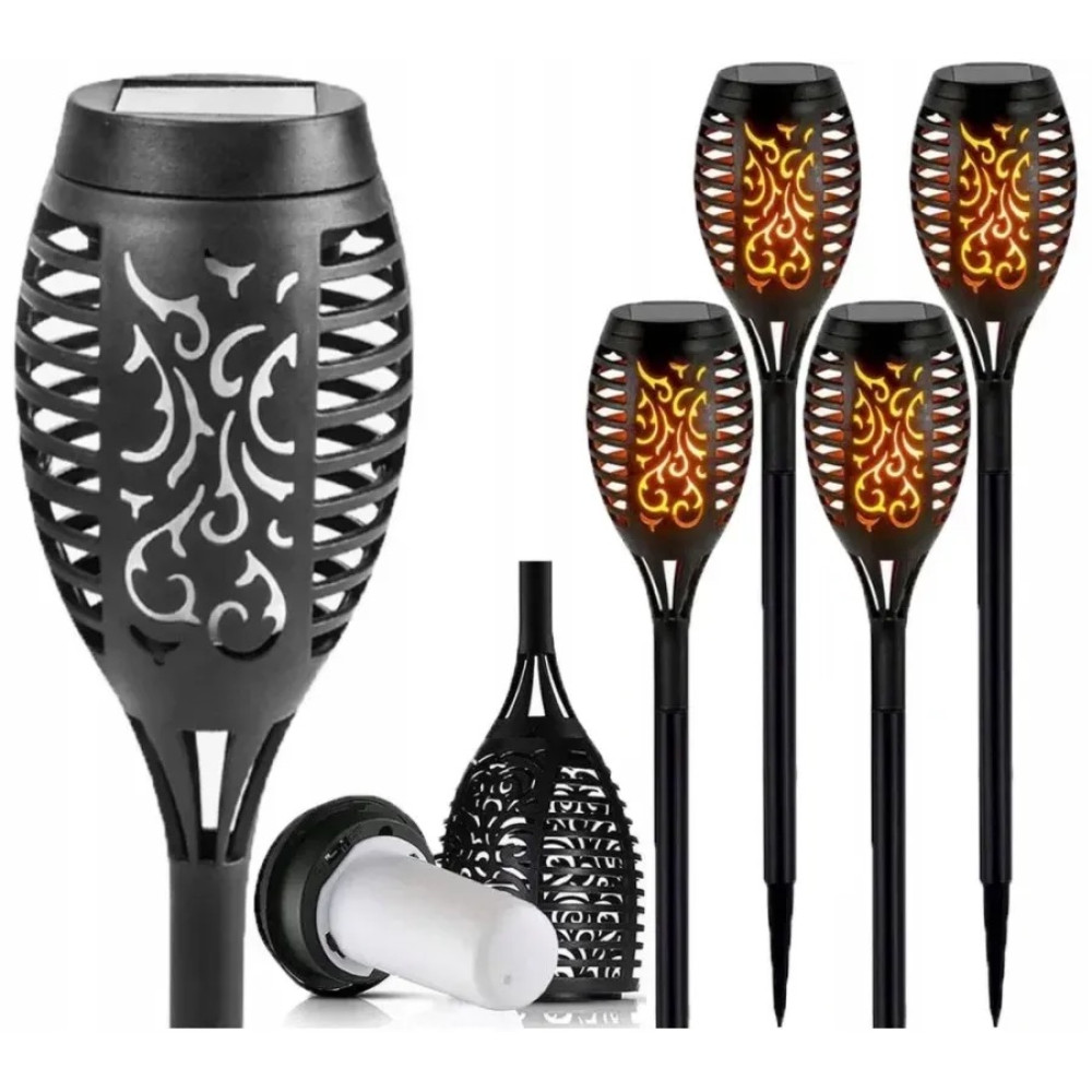 Сонячна садова LED лампа смолоскип Flami SuperLED з ефектом полум'я, набір 4шт - Фото 8