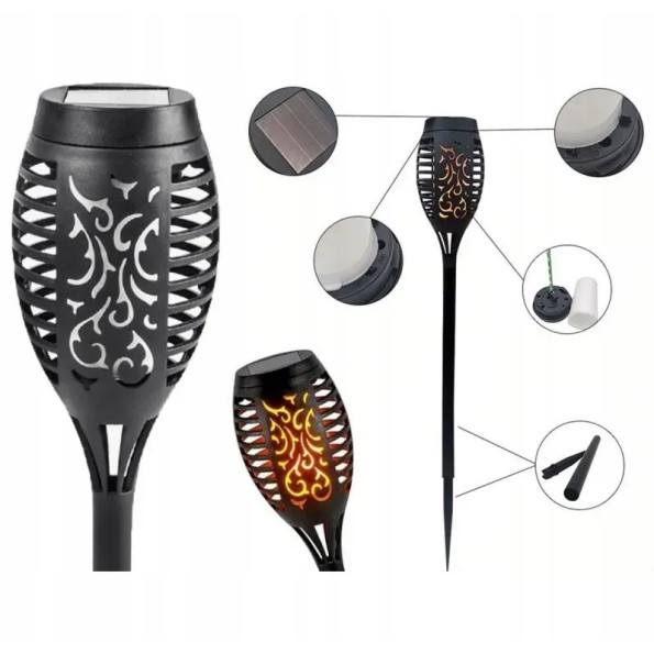 Солнечная садовая LED лампа факел Flami SuperLED с эффектом пламени, набор 4шт -
                                                        Фото 6
