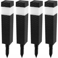 Фонарь на солнечной батарее, набор 4шт, SuperLED столбик в землю, сад, терраса, дорожки Фонарь на солнечной батарее, набор 4шт, SuperLED столбик в землю, сад, терраса, дорожки