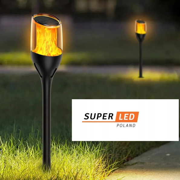 Солнечная садовая лампа-факел Premium SuperLED 65 см с эффектом пламени, набор 4шт -
                                                        Фото 6