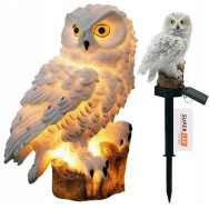 Садовая декоративная солнечная лампа сова с датчиком сумерек
