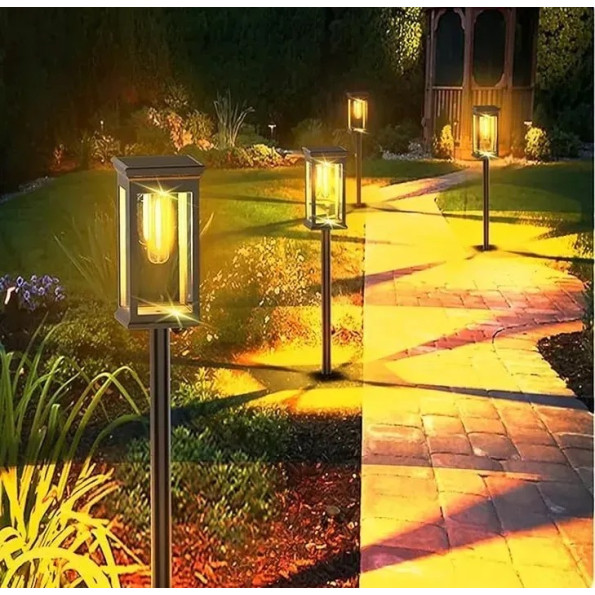Набір сонячних ламп LED на ніжці для освітлення стежок -
                                                        Фото 4