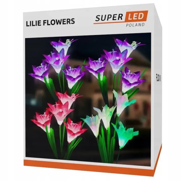 Садовая солнечная LED лампа в форме лилии -
                                                        Фото 2