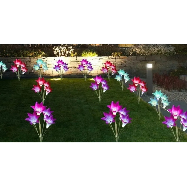 Садовая солнечная LED лампа в форме лилии -
                                                        Фото 5