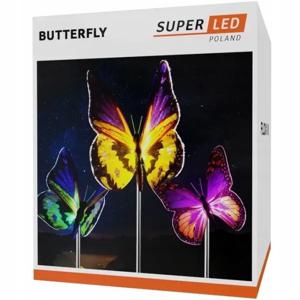 Солнечная лампа SuperLED «Бабочка» на солнечной батарее, RGB 70 см -
                                                        Фото 2