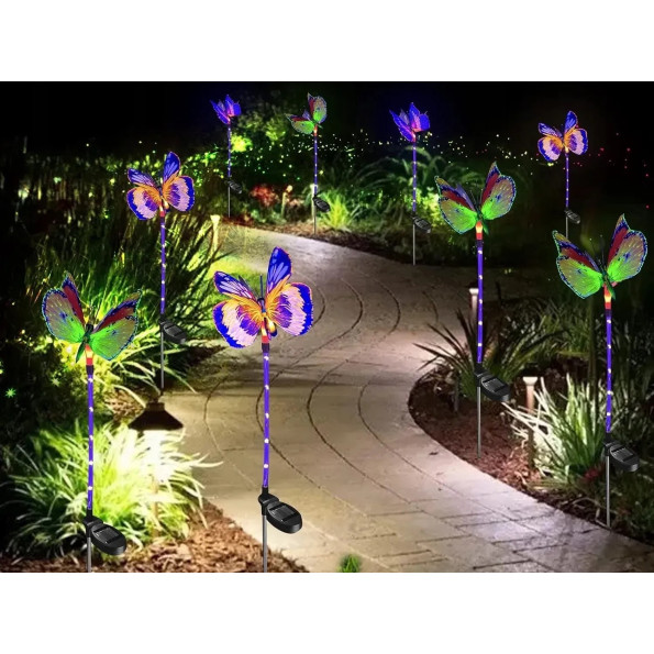 Солнечная лампа SuperLED «Бабочка» на солнечной батарее, RGB 70 см -
                                                        Фото 6