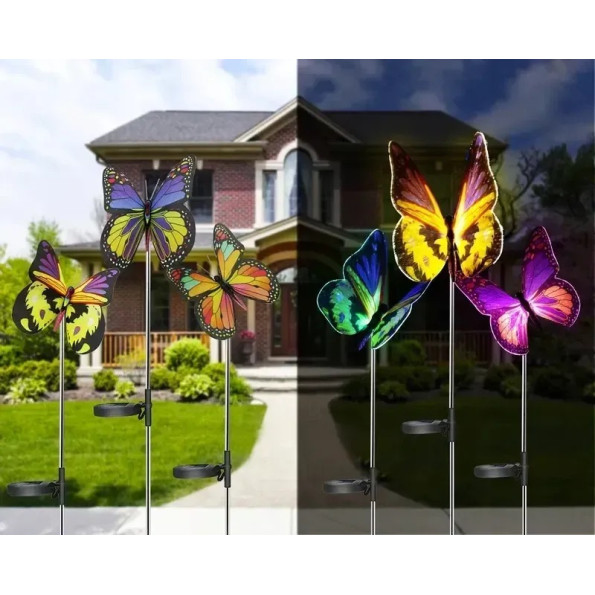 Солнечная лампа SuperLED «Бабочка» на солнечной батарее, RGB 70 см -
                                                        Фото 7