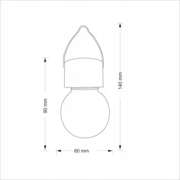Підвісна сонячна лампа, куля скляна -
                                                        Фото 2