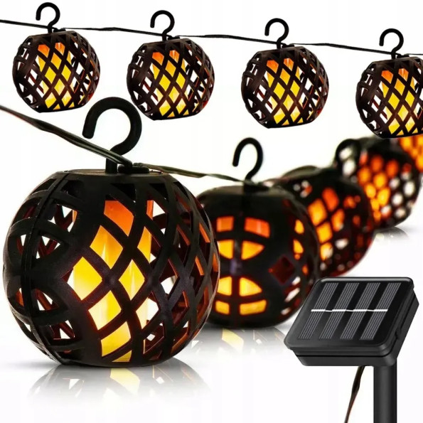 Вулична гірлянда 20м, ліхтарики з ефектом полум'я -
                                                        Фото 3