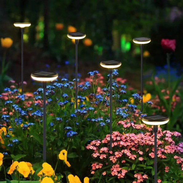 Солнечная садовая LED лампа-грибок круглая, набор 4шт -
                                                        Фото 6