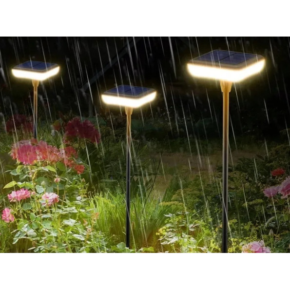 Садовий світильник на сонячній батареї SuperLED "Грибки" 76 см, квадратний, комплект 4шт -
                                                        Фото 4