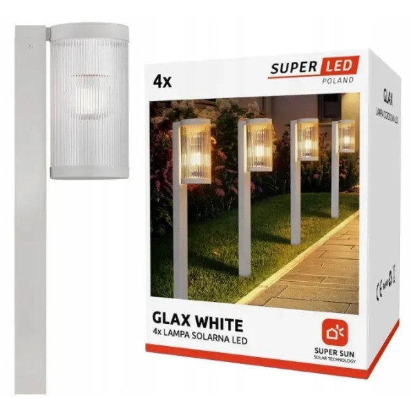 Светильник садовый на солнечной батарее белый, набор 4шт, SuperLED, фонарь филаментный, наземный -
                                                        Фото 1