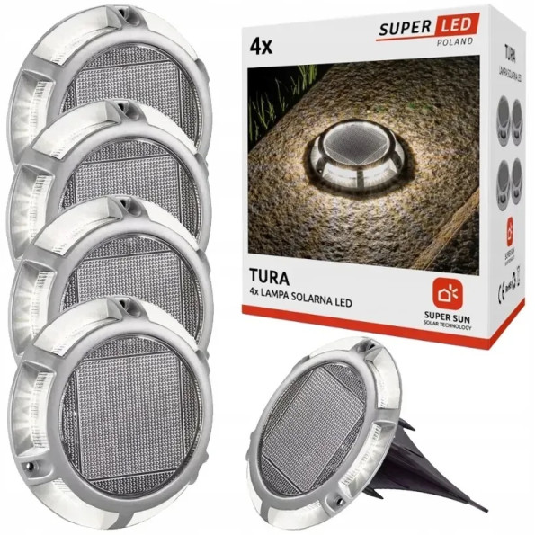 Комплект солнечных садовых светильников SuperLED Premium диск 4шт -
                                                        Фото 1