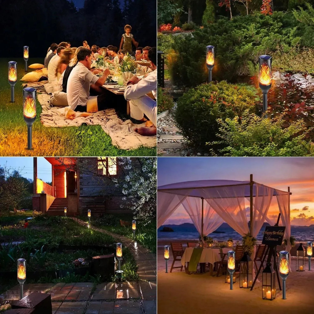 Светильник садовый на солнечной батарее SuperLED с имитацией пламени, набор 6 шт - Фото 5