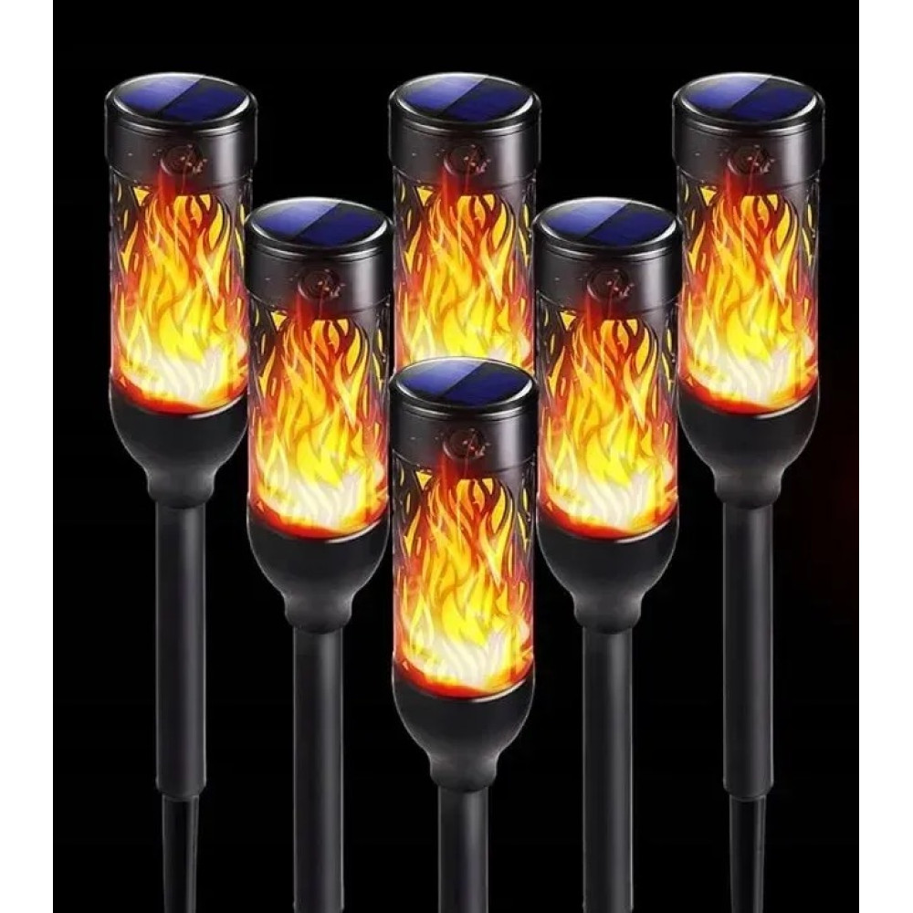 Светильник садовый на солнечной батарее SuperLED с имитацией пламени, набор 6 шт - Фото 6