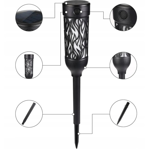 Світильник садовий на сонячній батареї SuperLED з імітацією полум'я, набір 6 шт. -
                                                        Фото 3