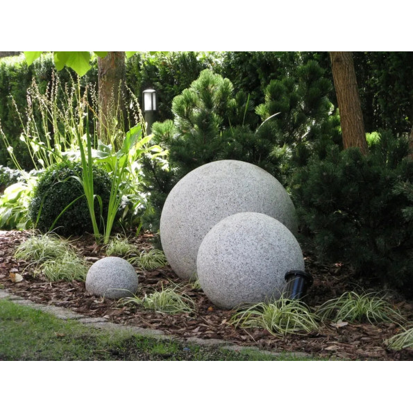 Светильник садовый каменная лампа шар 40 см -
                                                        Фото 4