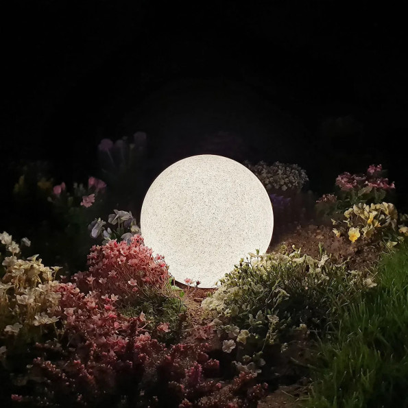 Светильник садовый каменная лампа шар 40 см -
                                                        Фото 5