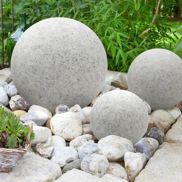 Светильник садовый каменная лампа шар 40 см -
                                                        Фото 7