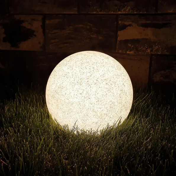 Светильник садовый каменная лампа шар 40 см -
                                                        Фото 8
