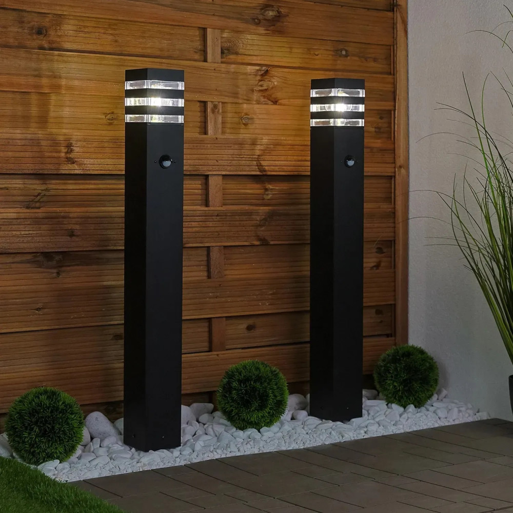 Садовий ліхтар стовпчик з датчиком руху — 80 см, від мережі, Lumiled Taxus2 - Фото 5