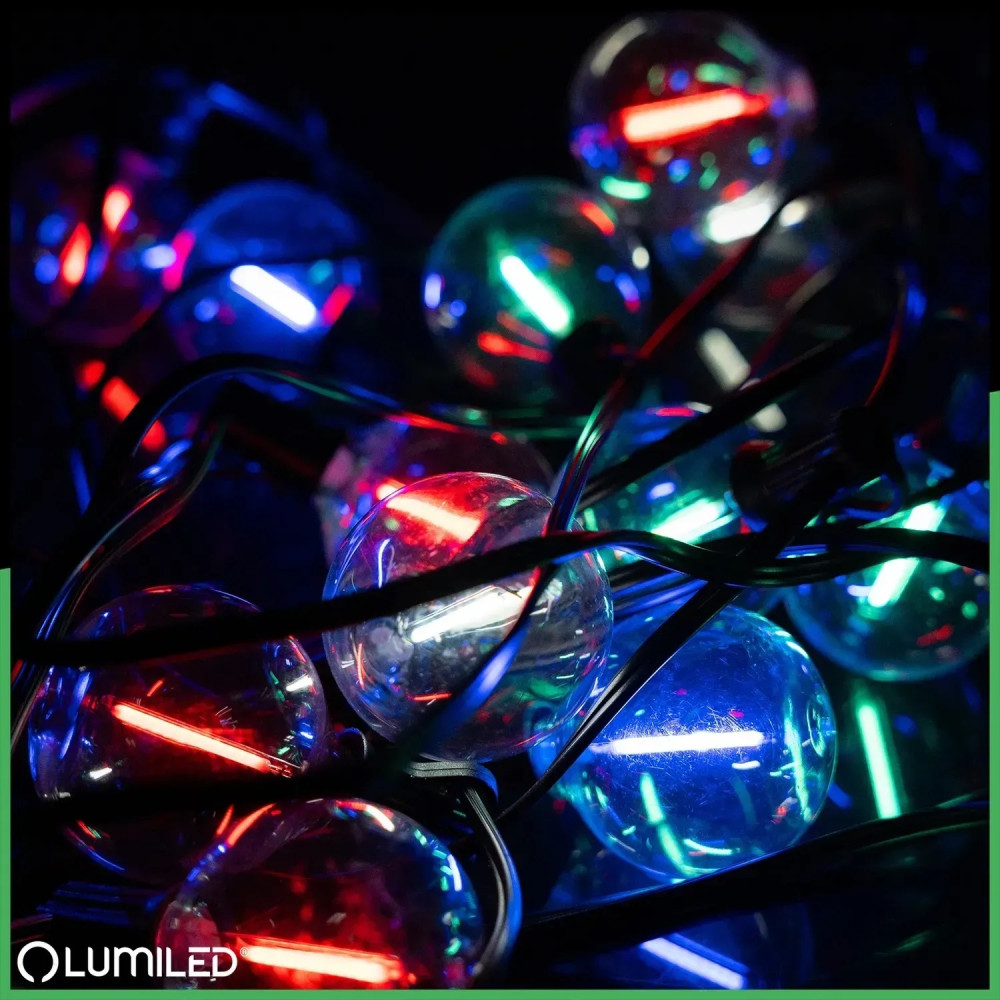 Солнечная RGB-гирлянда, 20 лампочек, 10,6 м, RGB + тёплый белый, пульт ДУ, Lumiled Eremi - Фото 8