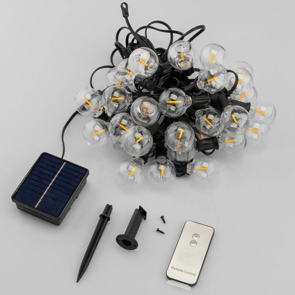 Сонячна гірлянда 30 LED-ліхтариків з пультом, зарядка USB, довжина 15м, Lumiled CALLIS - Фото 3