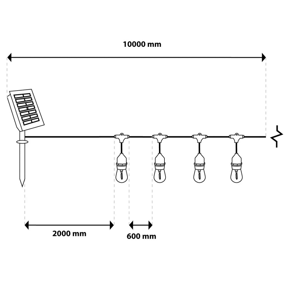 Солнечная гирлянда, 15 лампочек, 10 м, пульт ДУ, зарядка через USB, Sollis - Фото 4