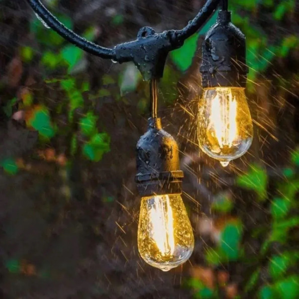 Садовая гирлянда 5м с 5 LED-лампами E27 — наружное декоративное освещение с возможностью соединения -
                                                        Фото 3