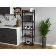 Лофтовий стелаж на кухню на 5 полиць з ЛДСП антрацит Лофтовий стелаж на кухню на 5 полиць з ЛДСП антрацит