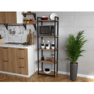 Лофтовий стелаж на кухню на 5 полиць з ЛДСП дуб сонома Лофтовий стелаж на кухню на 5 полиць з ЛДСП дуб сонома