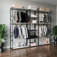 Стелаж у стилі Лофт для одягу та взуття в передпокій з крючками і полицями бетон Стелаж у стилі Лофт для одягу та взуття в передпокій з крючками і полицями бетон