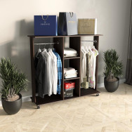 Пересувний передпокій з штангой і полицями на колесах з ЛДСП венге Пересувний передпокій з штангой і полицями на колесах з ЛДСП венге